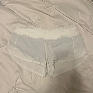 White Lululemon speed up shorts
